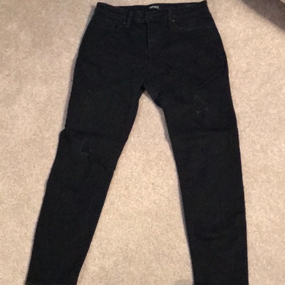 Buffalo mid rise rip & repair skinny jeans